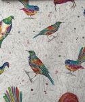 Picture of Fabric Splash of Colour Bird White
